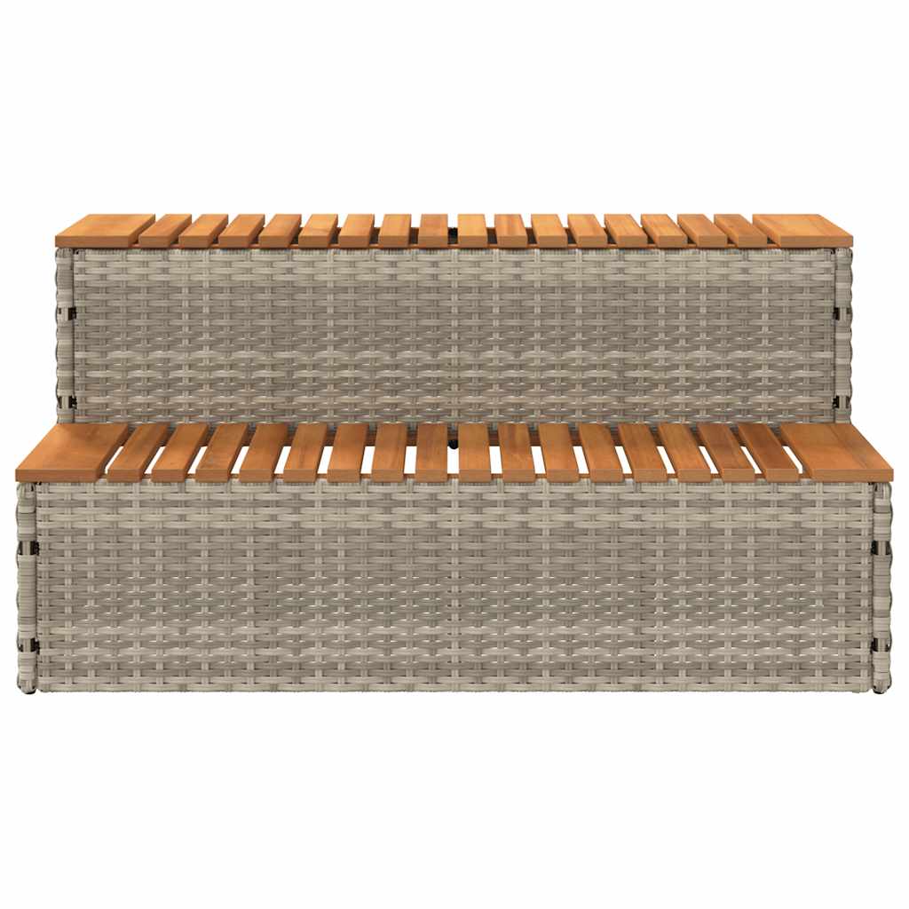 Hottub-opstap 100x50x50,5 cm poly rattan&massief acaciahout