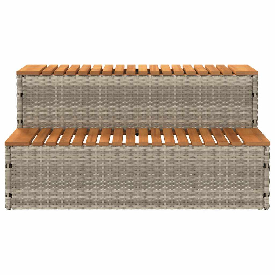 Hottub-opstap 100x50x50,5 cm poly rattan&massief acaciahout