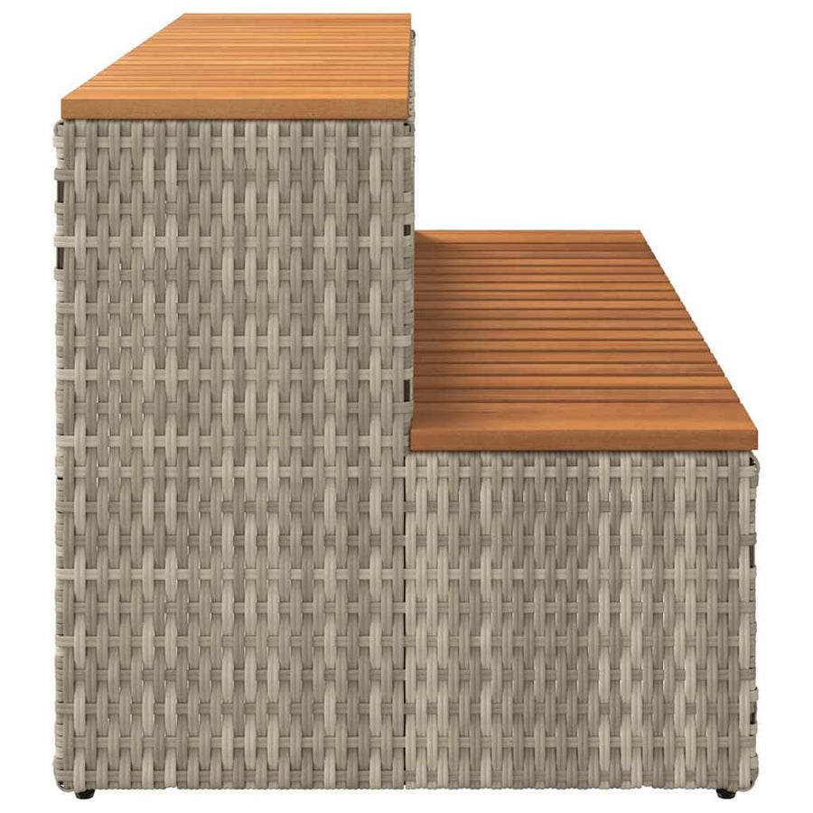Hottub-opstap 100x50x50,5 cm poly rattan&massief acaciahout