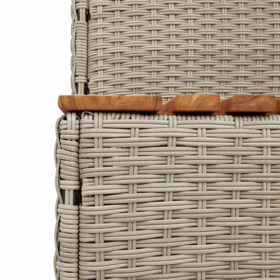 Hottub-opstap 100x50x50,5 cm poly rattan&massief acaciahout