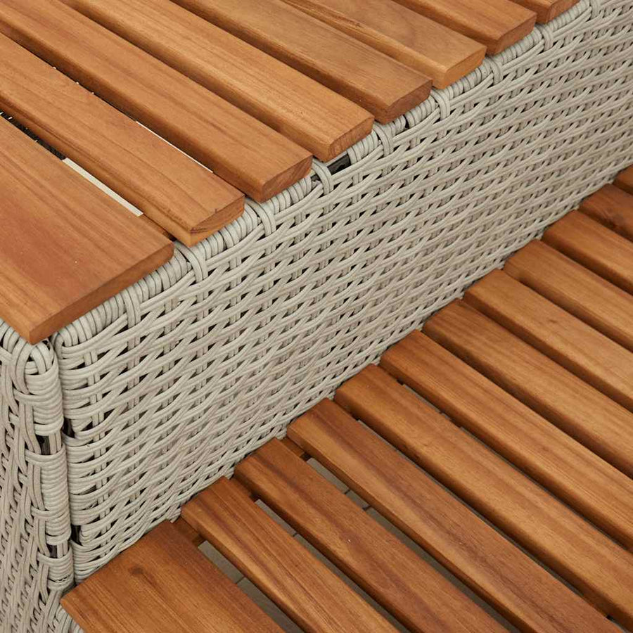 Hottub-opstap 100x50x50,5 cm poly rattan&massief acaciahout