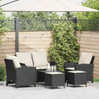 Loungeset 6-delig poly rattan zwart