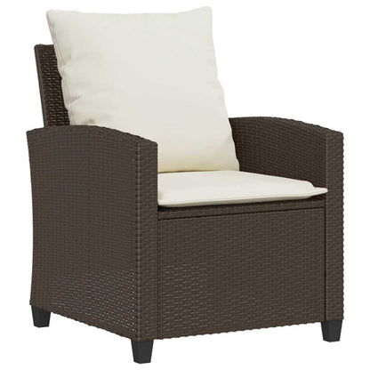 6-Delige Loungeset Met Kussens Poly Rattan Bruin en crème Glas