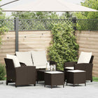 6-piece Lounge Set with Cushions Poly Rattan Brown