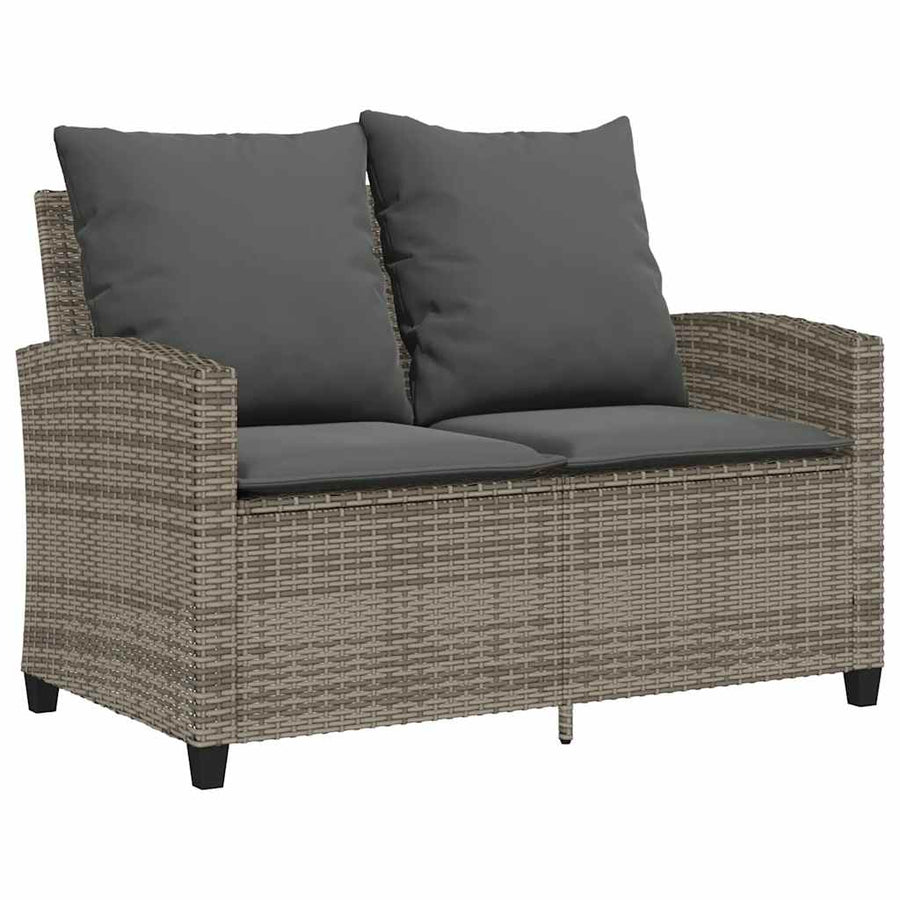 6-Delige Loungeset Met Kussens Poly Rattan Grijs Glas