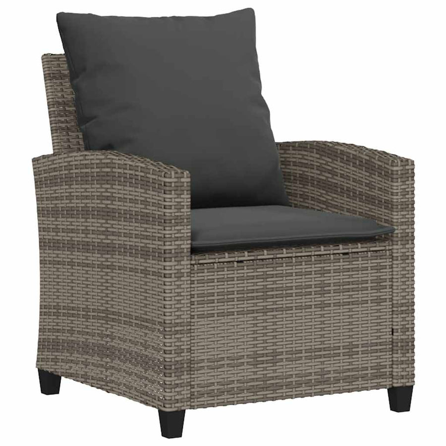 6-Delige Loungeset Met Kussens Poly Rattan Grijs Glas