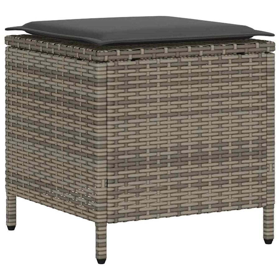 6-Delige Loungeset Met Kussens Poly Rattan Grijs Glas