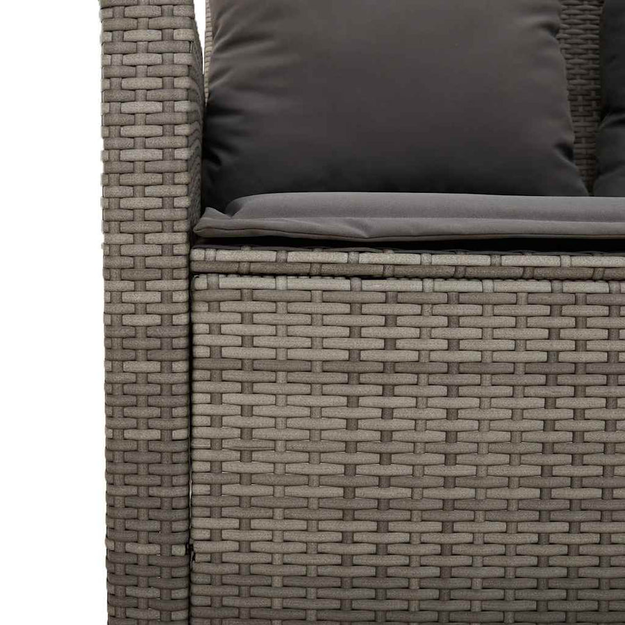 6-Delige Loungeset Met Kussens Poly Rattan Grijs Glas