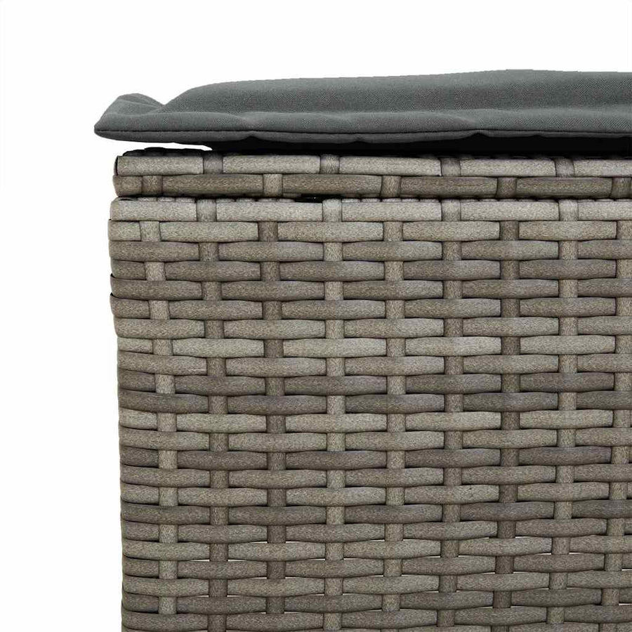 6-Delige Loungeset Met Kussens Poly Rattan Grijs Glas