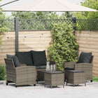6-piece Lounge Set with Cushions Poly Rattan Grey