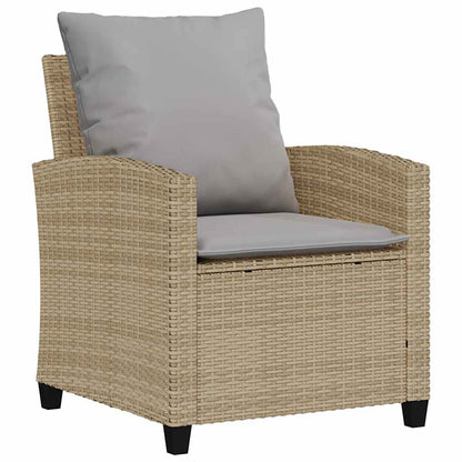 6-Delige Loungeset Met Kussens Poly Rattan Beige en grijs Glas