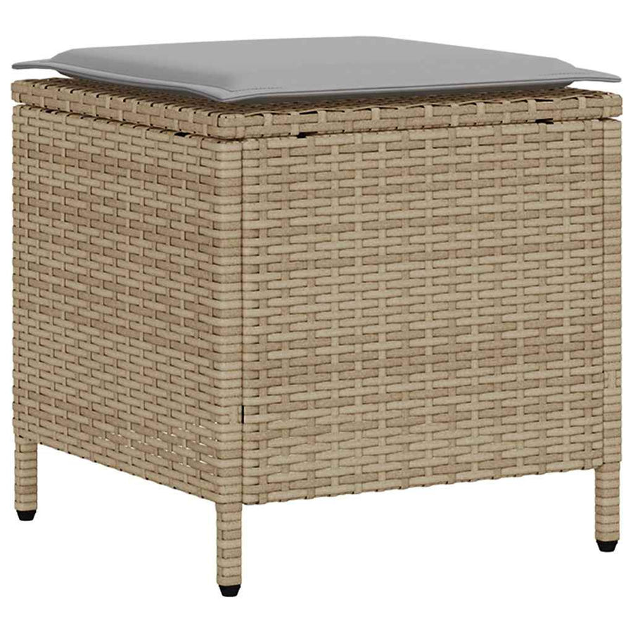 6-Delige Loungeset Met Kussens Poly Rattan Beige en grijs Glas