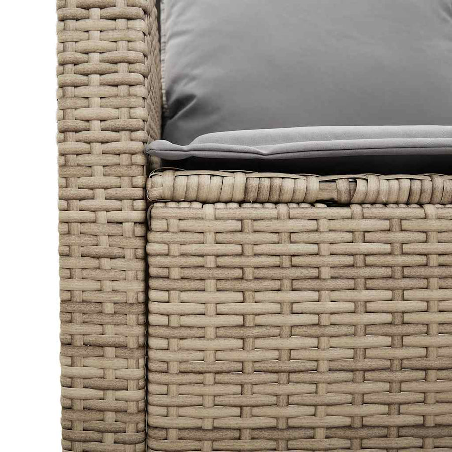 6-Delige Loungeset Met Kussens Poly Rattan Beige en grijs Glas