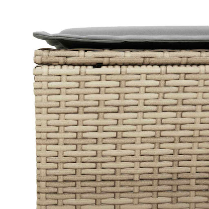 6-Delige Loungeset Met Kussens Poly Rattan Beige en grijs Glas