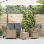 6-piece Lounge Set with cushions poly rattan beige