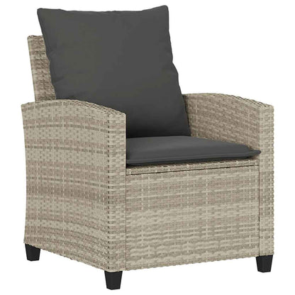 6-Delige Loungeset Met Kussens Poly Rattan Lichtgrijs Glas