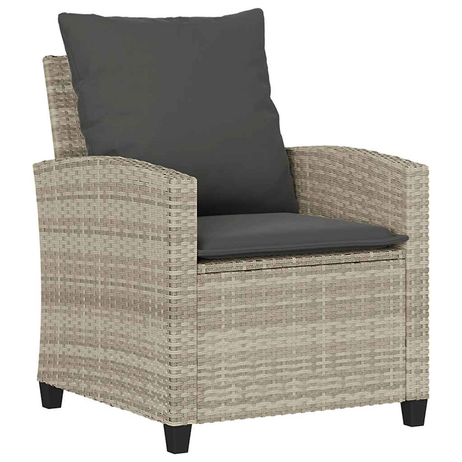 6-Delige Loungeset Met Kussens Poly Rattan Lichtgrijs Glas