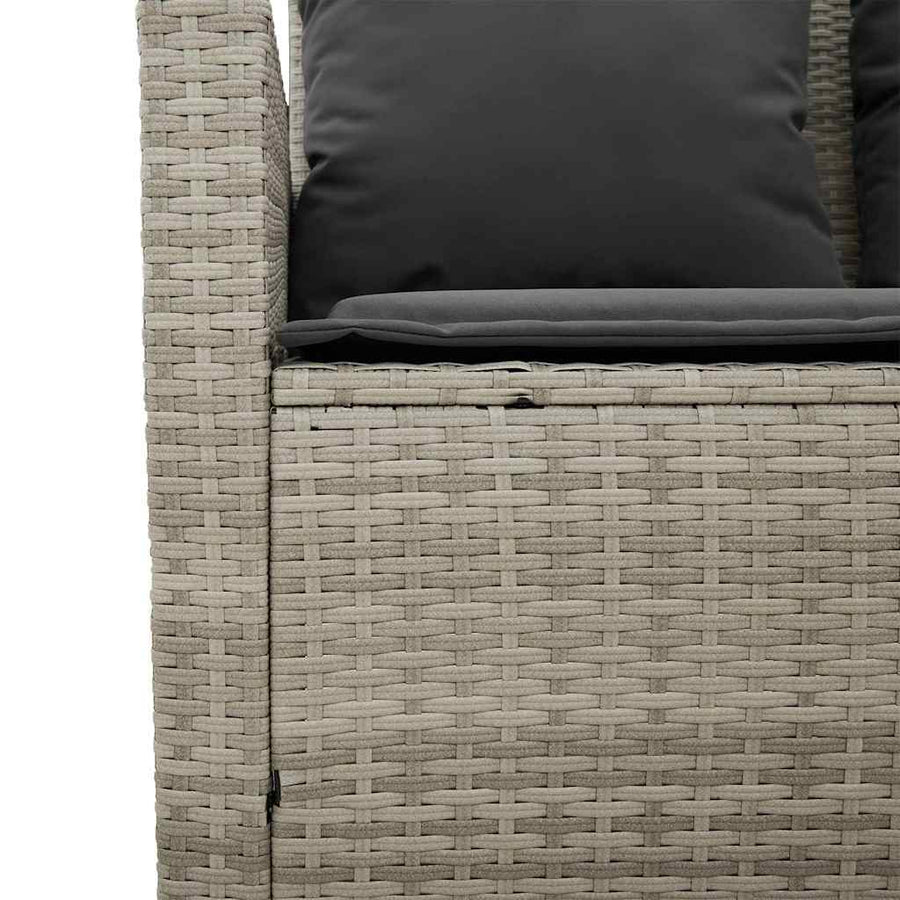 6-Delige Loungeset Met Kussens Poly Rattan Lichtgrijs Glas