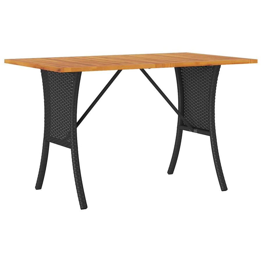 6-Delige Loungeset Met Kussens Poly Rattan Zwart en crème Hout