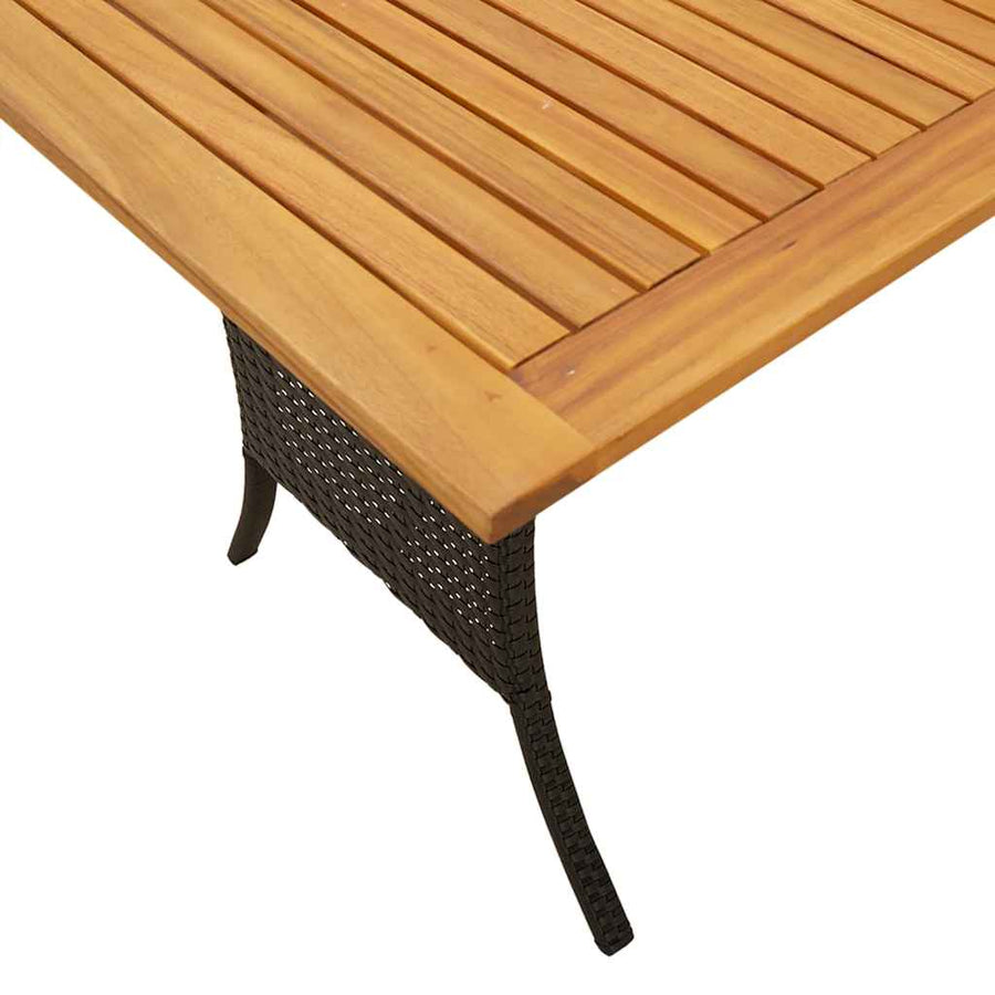 6-Delige Loungeset Met Kussens Poly Rattan Zwart en crème Hout