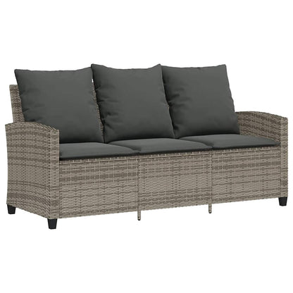 6-Delige Loungeset Met Kussens Poly Rattan Grijs Hout