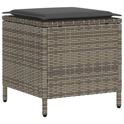 6-Delige Loungeset Met Kussens Poly Rattan Grijs Hout