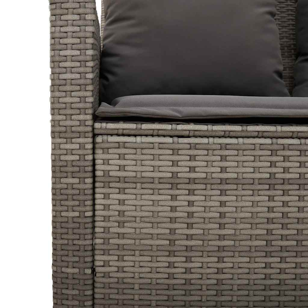 6-Delige Loungeset Met Kussens Poly Rattan Grijs Hout