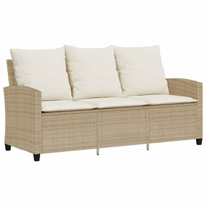 6-Delige Loungeset Met Kussens Poly Rattan Beige en grijs Hout