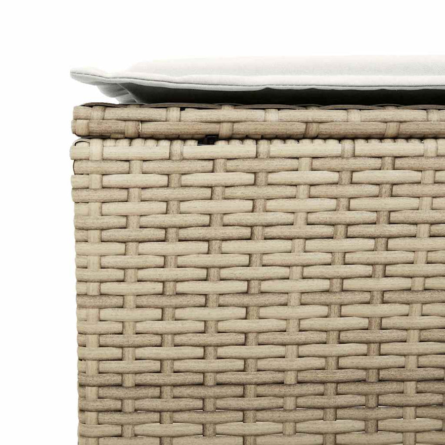 6-Delige Loungeset Met Kussens Poly Rattan Beige en grijs Hout