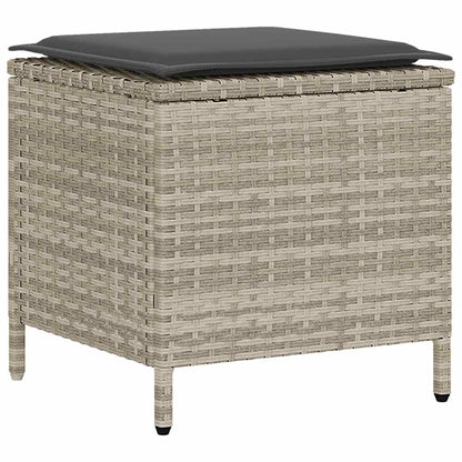 6-Delige Loungeset Met Kussens Poly Rattan Lichtgrijs Hout