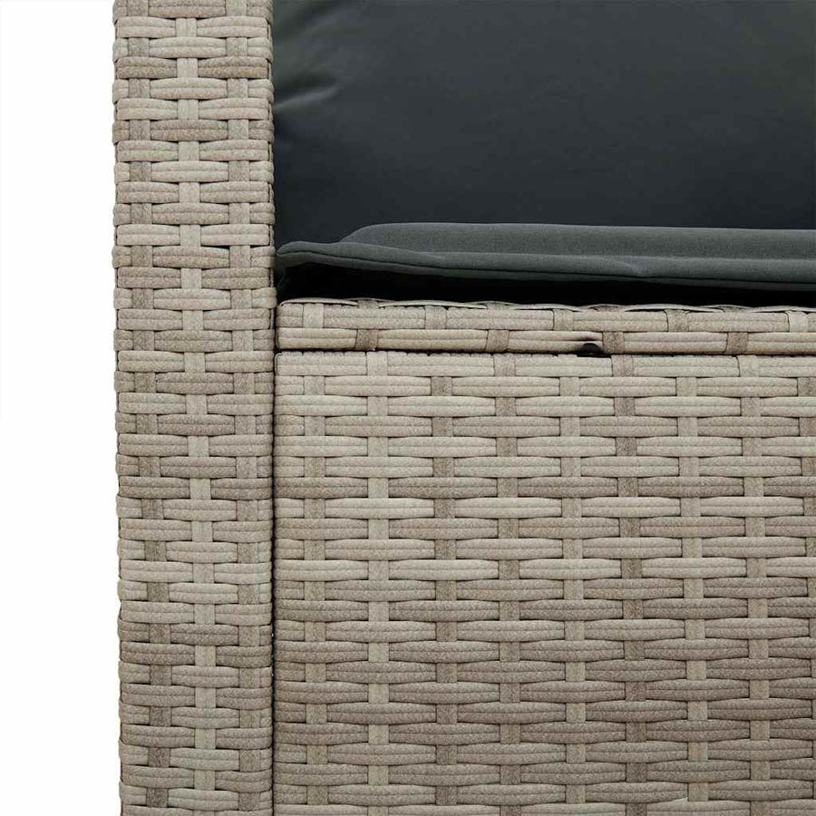 6-Delige Loungeset Met Kussens Poly Rattan Lichtgrijs Hout