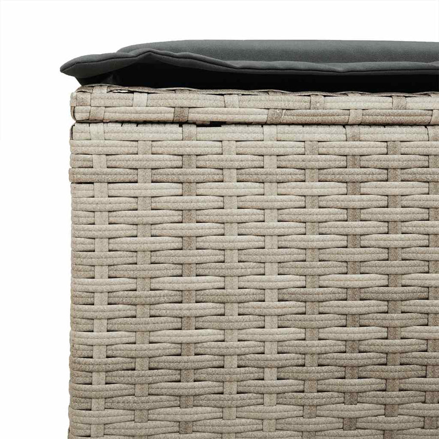 6-Delige Loungeset Met Kussens Poly Rattan Lichtgrijs Hout