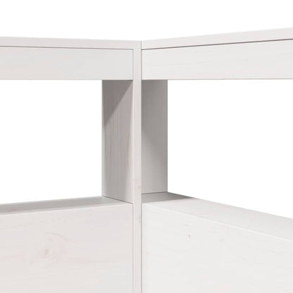 Bed met boekenkast zonder matras grenenhout wit 200x200 cm