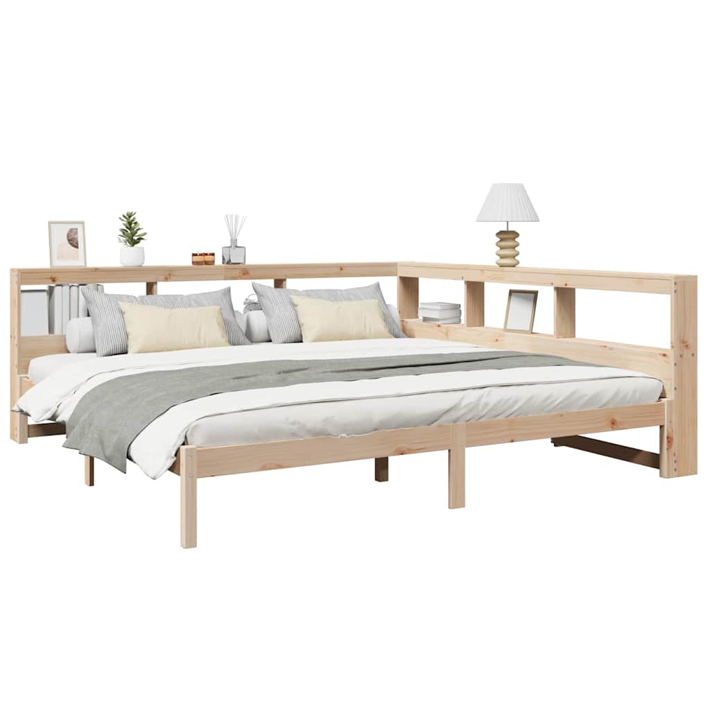 Bed met boekenkast zonder matras massief grenenhout 180x200 cm