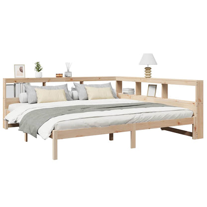Bed met boekenkast zonder matras massief grenenhout 180x200 cm