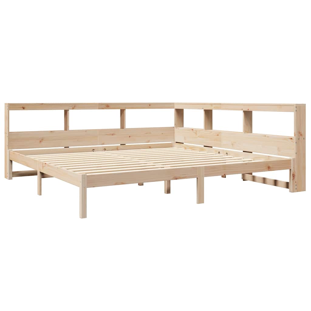 Bed met boekenkast zonder matras massief grenenhout 180x200 cm