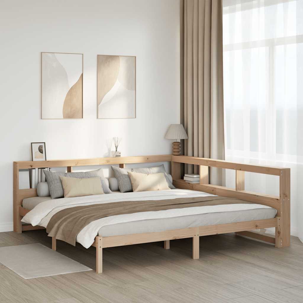 Bed met boekenkast zonder matras massief grenenhout 180x200 cm