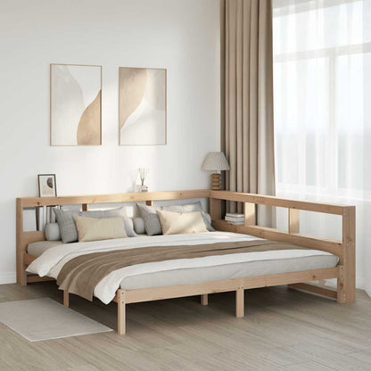 Bed met boekenkast zonder matras massief grenenhout 180x200 cm