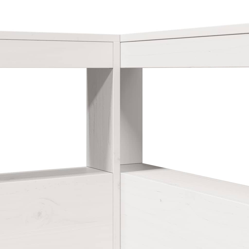 Bed met boekenkast zonder matras grenenhout wit 180x200 cm