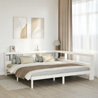 Bed met boekenkast grenenhout wit 180x200 cm