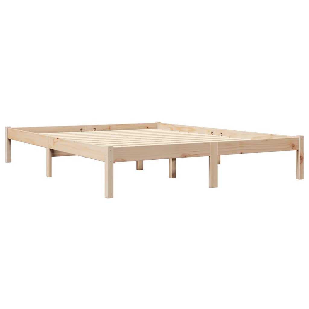 Bed met boekenkast zonder matras massief grenenhout 160x200 cm