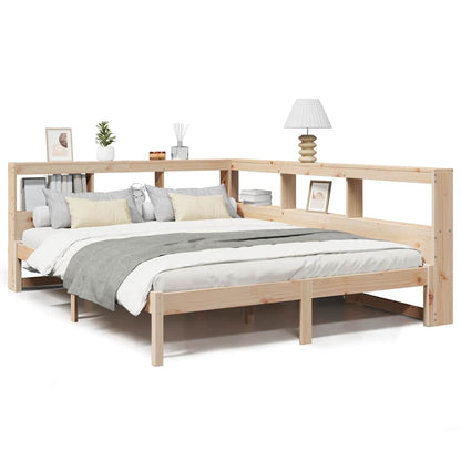 Bed met boekenkast zonder matras massief grenenhout 150x200 cm