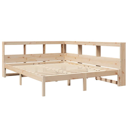 Bed met boekenkast zonder matras massief grenenhout 150x200 cm