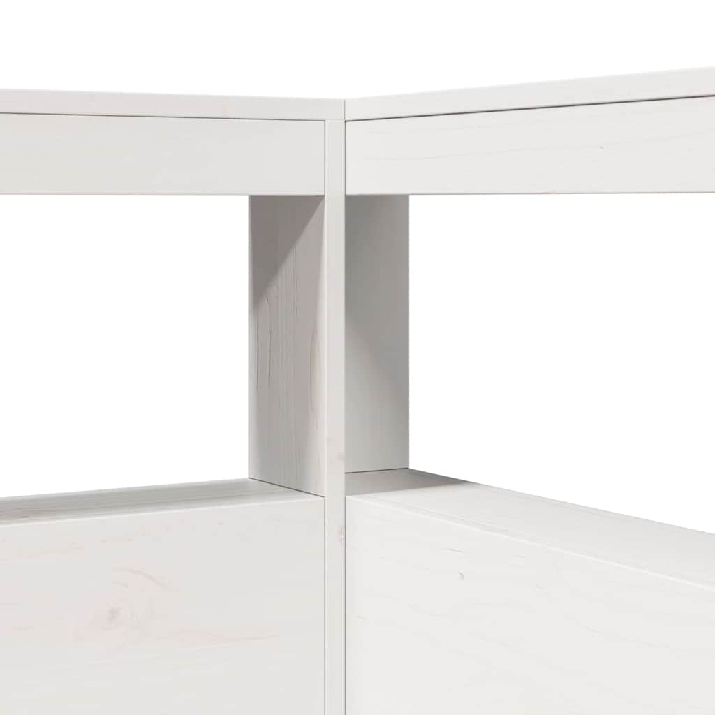 Bed met boekenkast zonder matras grenenhout wit 150x200 cm