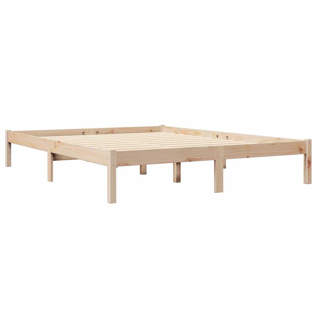 Bed met boekenkast zonder matras massief grenenhout 140x200 cm