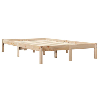 Bed met boekenkast zonder matras massief grenenhout 120x200 cm