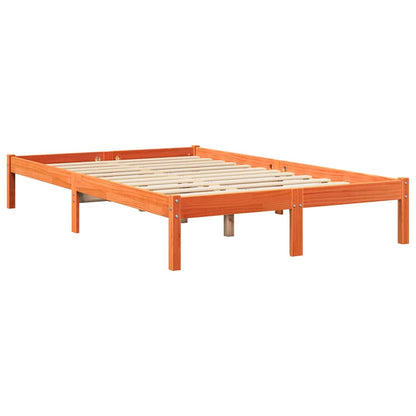 Bed Met Boekenkast Zonder Matras Grenenhout 120 x 200 cm Wasbruin