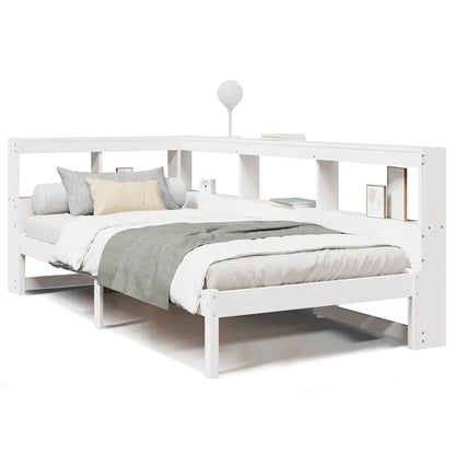 Bed Met Boekenkast Zonder Matras Grenenhout 100 x 200 cm Wit