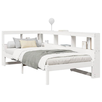 Bed Met Boekenkast Zonder Matras Grenenhout 100 x 200 cm Wit