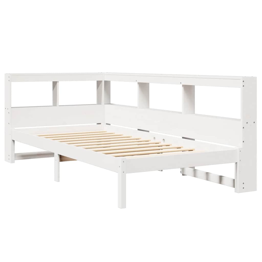 Bed Met Boekenkast Zonder Matras Grenenhout 100 x 200 cm Wit
